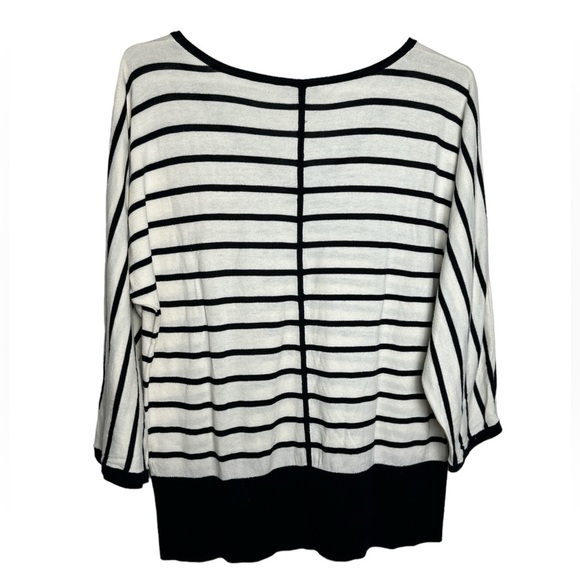Talbots Long Sleeve Lightweight Cotton Blend Striped Sweater Size Large - Picture 2 of 7
